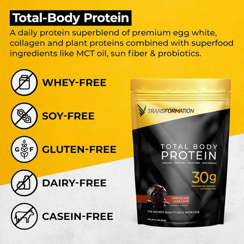 Miniatura 3 de Transformación Vanilla & Chocolate Protein Powder 30G Multi-Protein Superblend Péptidos de colágeno, clara de huevo y mezcla de plantas Aceite