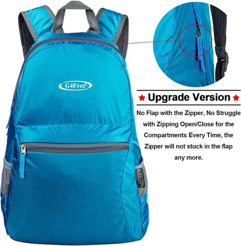 Miniatura 7 de G4Free Ultra Ligero plegable Mochila Senderismo bolsa de diario, práctico plegable camping al aire libre mochila A-azul