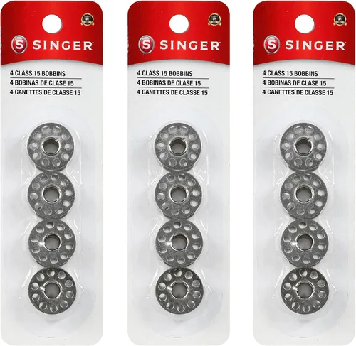 SINGER Bobbins - Bobinas de metal clase 15 - Bobinas de repuesto para máquina de coser, bobinas de máquina de coser, accesorios para máquinas de