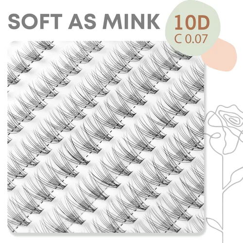 Miniatura 2 de Pestañas individuales, racimos de pestañas, 240 extensiones de pestañas individuales 10D, naturales, suaves, ligeras, reutilizables, grosor de 0.003