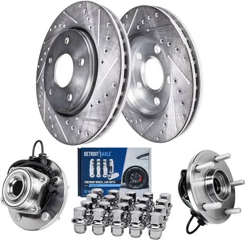 Miniatura 13 de Detroit Axle - Kit de frenos para Acura TSX 2009-2010 Honda Accord 2008-2011 Rotores de freno perforados y ranurados Pastillas de freno de cerámica