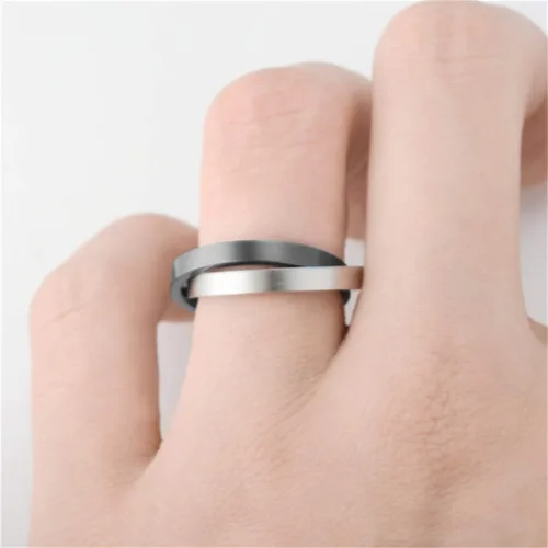 Miniatura 5 de Nanafast 3 anillos giratorios para la ansiedad, anillos giratorios de acero inoxidable para mujeres y hombres, anillos para aliviar el estrés