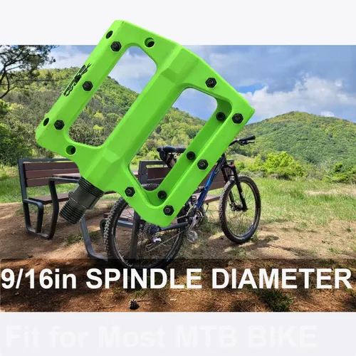 Miniatura 7 de Pedales de bicicleta de montaña Pedales de fibra de nailon MTB para bicicletas de montaña y carretera Pedal de bicicleta de plataforma plana