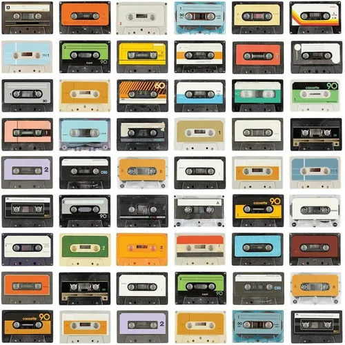 Miniatura 5 de RoomMates Papel tapiz de casetes retro de colores para despegar y pegar, 18 pulgadas x 18.9 pies, rojo, extraíble reposicionable, sin residuos