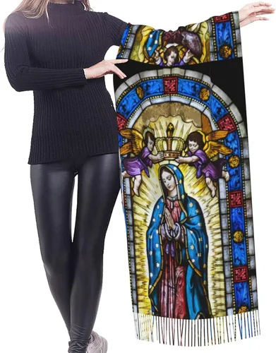Miniatura 2 de Waygotee Our Lady Of Guadalupe Virgin Mary Soft Cashmere - Bufandas ligeras para mujer, chales grandes y envolturas