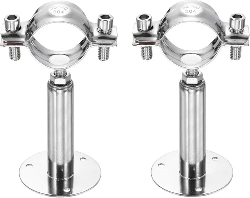 Miniatura 16 de HARFINGTON 2 piezas de montaje en pared de montaje en techo de acero inoxidable 304 abrazadera de soporte de tubo ajustable para tubo OD 1"-1.1