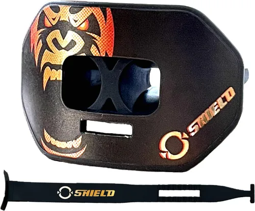 Miniatura 13 de O Shield Protector bucal con diseño de vórtice de fútbol americano con diseño de flujo de aire, ajuste hermético para una mejor respiración