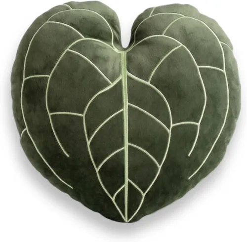 Miniatura 10 de Green Philosophy Co. Almohada de hojas de Monstera - Tierra Musgosa - Almohada de felpa grande y suave con forma de planta para sofá, cama o rincón