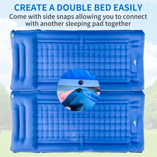 Miniatura 3 de SEVNPRIME Colchoneta de dormir para acampar de 78 x 29 x 5 pulgadas, colchón de aire compacto e impermeable mejorado, bomba de pie incorporada