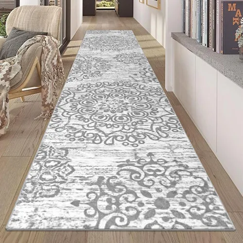HEBE Alfombra Pasillo 2'x10' Lavable Vintage Desgastada Alfombras de Área Antideslizante Alfombra de Lavandería Boho Alfombras de Piso para Pasillos