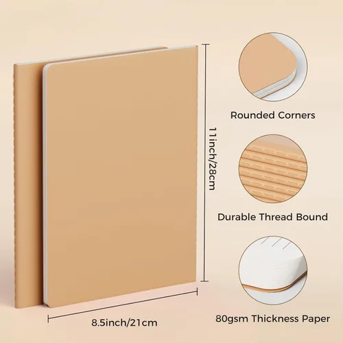 Miniatura 6 de Cuadernos grandes a rayas universitarias a granel con papel rayado grueso, 60 páginas, 8.5 x 11 pulgadas, diario de composición cuadernos