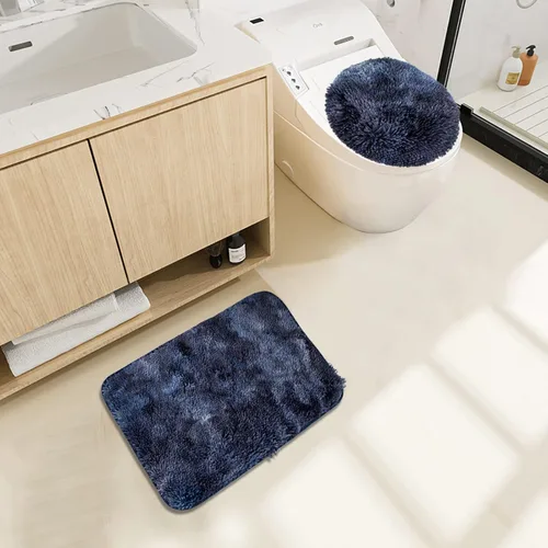 Miniatura 5 de Juego de alfombras de baño de 3 piezas, alfombra de baño ultra suave antideslizante, alfombra de baño de felpilla absorbente, alfombra lavable, Café