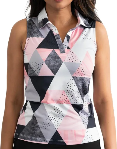 Miniatura 23 de YATTA GOLF Polo de golf sin mangas para mujer, absorbe la humedad, cuello en V, para golf, entrenamiento, golf
