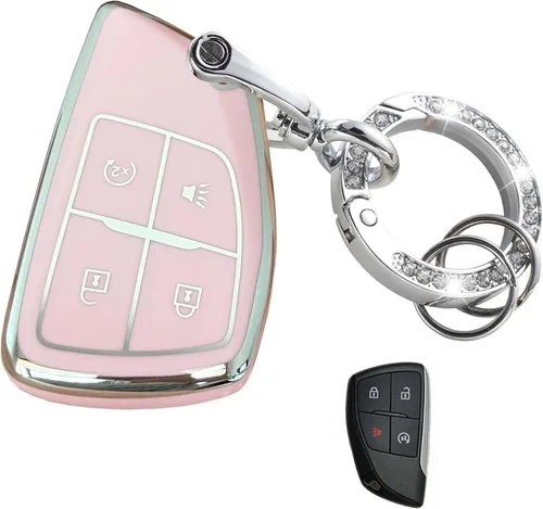 para Funda de Llavero de Chevy Protector de Llave Compatible con 2021-2025 Chevy Tahoe Suburban GMC Yukon Denali Silverado Llaves Inteligentes