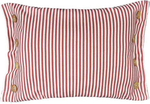 Miniatura 7 de KINGROSE Funda de almohada decorativa con botones y rayas, funda de cojín para sofá o cama, 16 x 20 pulgadas, color gris