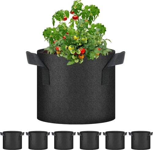 Miniatura 16 de HealSmart Paquete de 6 bolsas de cultivo no tejidas de 1 galón, macetas de tela de aireación con asas, adecuadas para frutas de jardín, verduras