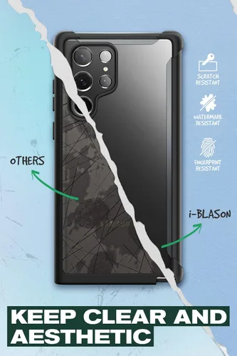Miniatura 5 de i-Blason Funda transparente para Samsung Galaxy S22 Ultra (6.8 pulgadas) 5G, funda protectora robusta [Ares] sin protector de pantalla integrado