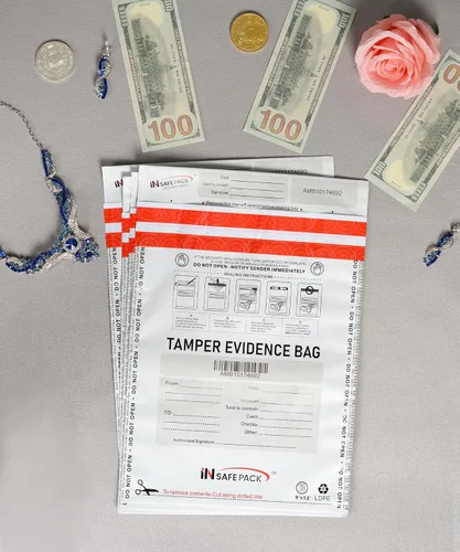 Miniatura 7 de INSAFEPACK - 100 bolsas de depósito bancario de negocios de 9 x 12 pulgadas, bolsa de seguridad de alto nivel a prueba de manipulaciones, bolsa