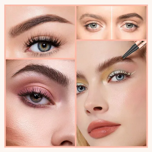 Miniatura 2 de Microblading - Lápices de cejas para mujer, 2025 actualizados, impermeables, de cuatro puntas, lápiz de cejas natural de larga duración con trazos