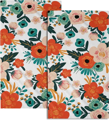 Miniatura 53 de Giwawa Juego de 2 toallas de mano con diseño floral de cerezo, suaves y absorbentes, para baño, cocina, hotel, spa, decoración Flor de cerezo rosa
