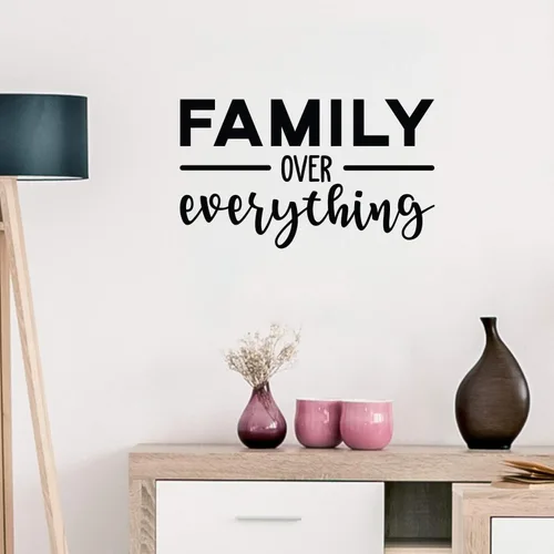 Miniatura 2 de Calcomanía de vinilo para pared, Familia sobre todo, 17 x 29 pulgadas, moderna, inspiradora, positiva, cita de amor, para el hogar, dormitorio, sala