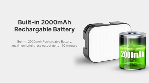 Miniatura 9 de VIJIM VL100C Luz de Video LED Bicolor para Cámara, Mini Luces LED de Cámara Recargables de 2000mAh, CRI95+ Regulable 2500-6500K Iluminación Ultra