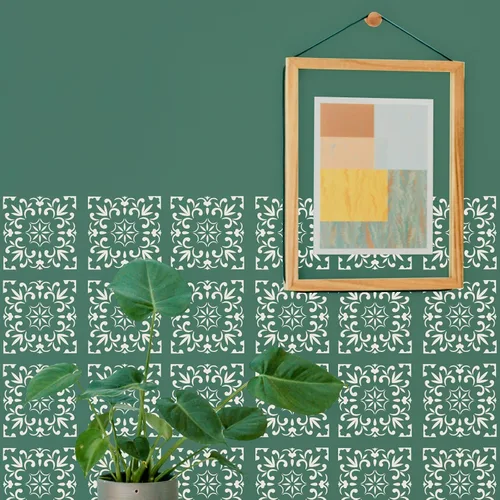 Miniatura 5 de 4 plantillas de mandala reutilizables de 8 x 8 pulgadas, plantillas de piso de azulejos, plantillas de pared bohemias para pintar paredes, azulejos