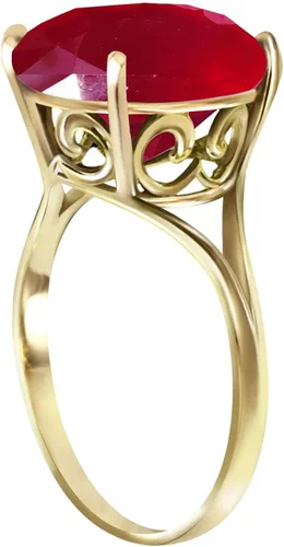 Miniatura 2 de Galaxy Gold GG Anillo de oro macizo de 14 quilates, 0.472in, redondo, rubí 5584, Gema Metal, Rubí