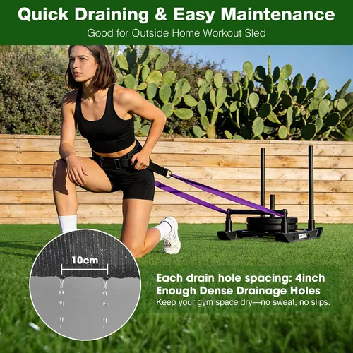 Miniatura 4 de Yescom Tiras de trineo deportivo para césped artificial para gimnasio, piso de césped artificial para equipo de empuje de trineo de pesas para uso