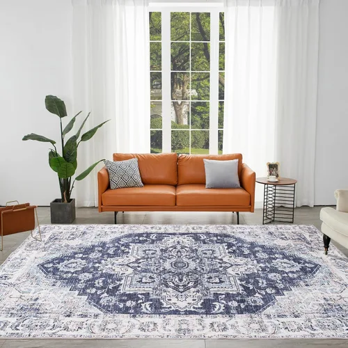Miniatura 55 de Syalife 6x9 Alfombra Lavable para Área, Ultra Suave Antideslizante, Pila Baja, Alfombra Vintage Resistente a Manchas para Sala de Estar, Alfombra