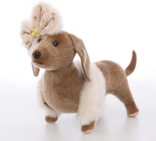 Miniatura 4 de CU-MATE Perro de peluche Chihuahua de 12 pulgadas, juguete realista de cachorro sentado con falda (regalo de presente)