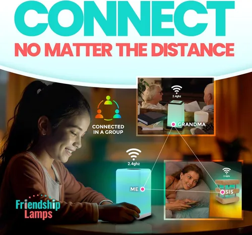 Miniatura 2 de Lámpara de Amistad FriendLi por Filimin - Requiere Suscripción Wi-Fi, Luz LED Táctil de Larga Distancia, Regalo para Mejor Amigo, Relación, Familia