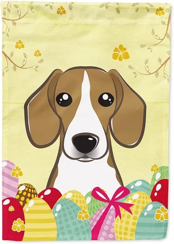 Miniatura 119 de Caroline's Treasures BB1920CHF - Bandera de caza de huevos de Pascua con diseño de bulldog francés, para casa, gran porche, para colgar en la pared