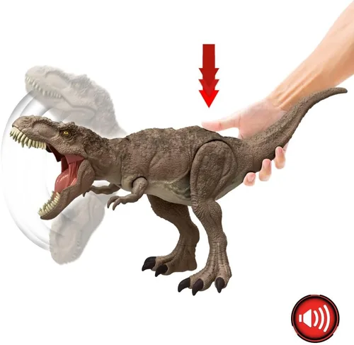 Miniatura 3 de Mattel Jurassic World Chaos Theory All-Out Attack Tyrannosaurus Rex Figura de Acción de Dinosaurio Juguete, T. rex con Ataque Furioso, Mordida
