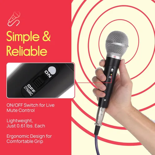 Miniatura 3 de Pyle Kit de micrófono dinámico profesional de 3 piezas, micrófono cardioide unidireccional vocal de mano con funda de transporte rígida y bolsa