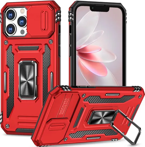 Miniatura 13 de Funda para iPhone 13 Pro con funda para cámara, con soporte de anillo para soporte, con función de montaje magnético para automóvil, para iPhone 13