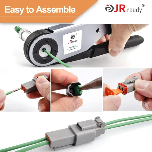 Miniatura 4 de JRready ST6246 Deutsch - Conector de 2 pines, 10 juegos, DT04-2P DT06-2S, color gris, impermeable, conector de cable eléctrico con contactos sólidos