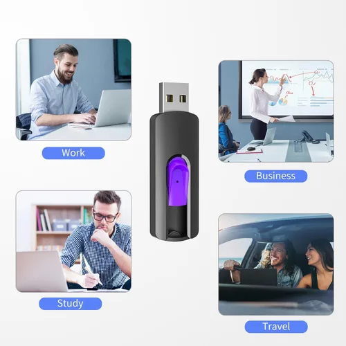 Miniatura 3 de RAOYI 10 unidades de unidades de memoria USB de 4 GB deslizantes retráctiles a granel USB 2.0 pulgar, unidad de salto, unidad de cremallera