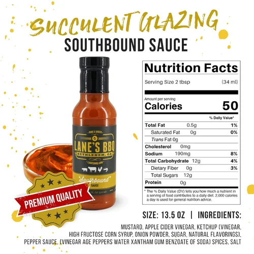 Miniatura 2 de Lane's Southbound Carolina Mustard BBQ Sauce, South Carolina BBQ Mustard Sauce, la mejor salsa BBQ perfecta para sándwiches y hamburguesas, 13.5