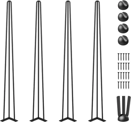 Happybuy Patas de mesa con horquilla de 36 pulgadas en negro, juego de 4 patas de escritorio, capacidad de carga de 220 lbs cada pata, patas de