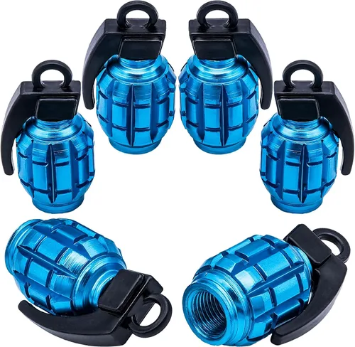 Miniatura 74 de 4 piezas tapas de vástago de válvula de neumático estilo bola 8, cubiertas universales de vástago de válvula de neumático con núcleo de cobre a