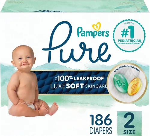 Miniatura 23 de Pañales para recién nacido/talla 1 (8-14 libras), 35 unidades – Pampers Pure Protection desechables para bebé, protección hipoalergénica y sin