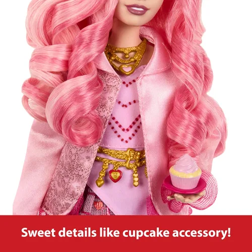 Miniatura 3 de Mattel Disney Descendants: The Rise of Red Fashion Doll & Accessory, Bridget, Young Queen of Hearts con ropa inspirada en la película y cupcake