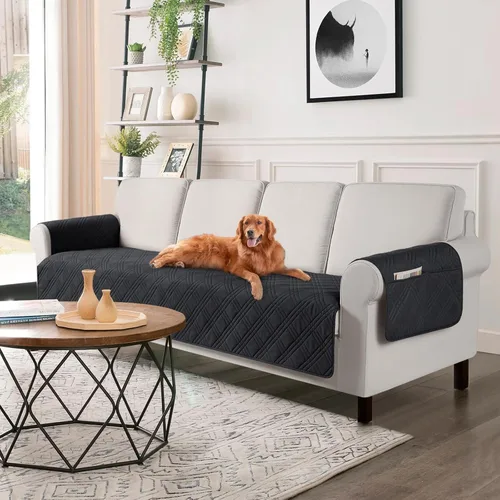 Miniatura 34 de TAOCOCO Fundas de sofá impermeables extragrandes para mascotas y perros con respaldo antideslizante, fundas para asientos de sofá con bolsillo