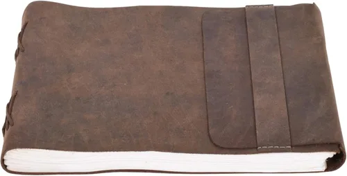 Miniatura 11 de Diario de viaje de cuero, cuaderno encuadernado vintage hecho a mano para hombres y mujeres, acabado antiguo, cuero de búfalo auténtico, papel
