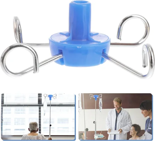 Miniatura 9 de Gancho colgante vertical del gancho del estante de la infusión del acero inoxidable con cuatro ganchos para el uso del hospital de la clínica