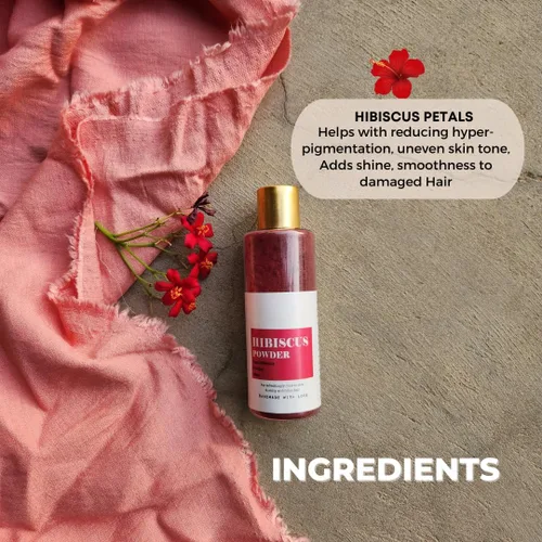 Miniatura 2 de Generic Polvo de hibisco, hibisco en polvo para la cara, polvo de hibisco puro y natural, ideal para mascarilla capilar y paquete facial -1.76 oz