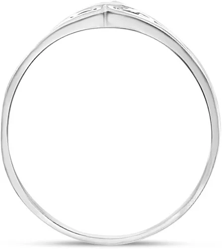 Miniatura 5 de Anillo de oro blanco de 10 quilates con filigrana y diamantes