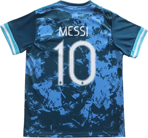 Miniatura 3 de BIRDBOX 2021 Argentina Away Dark Blue #10 Lionel Messi - Conjunto de camiseta y pantalones cortos de fútbol para niños, tallas juveniles