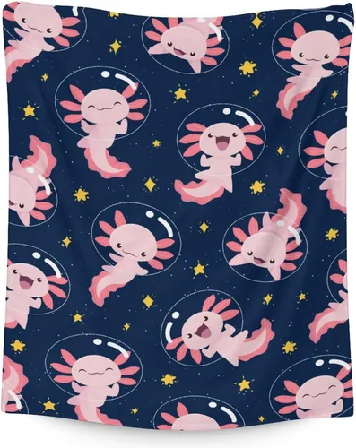 Miniatura 18 de Axolotl - Manta para niñas, tamaño de regazo de 30 x 40 pulgadas, suave, mullida, acogedora, para regalo, manta colorida y bonita para sofá, sala